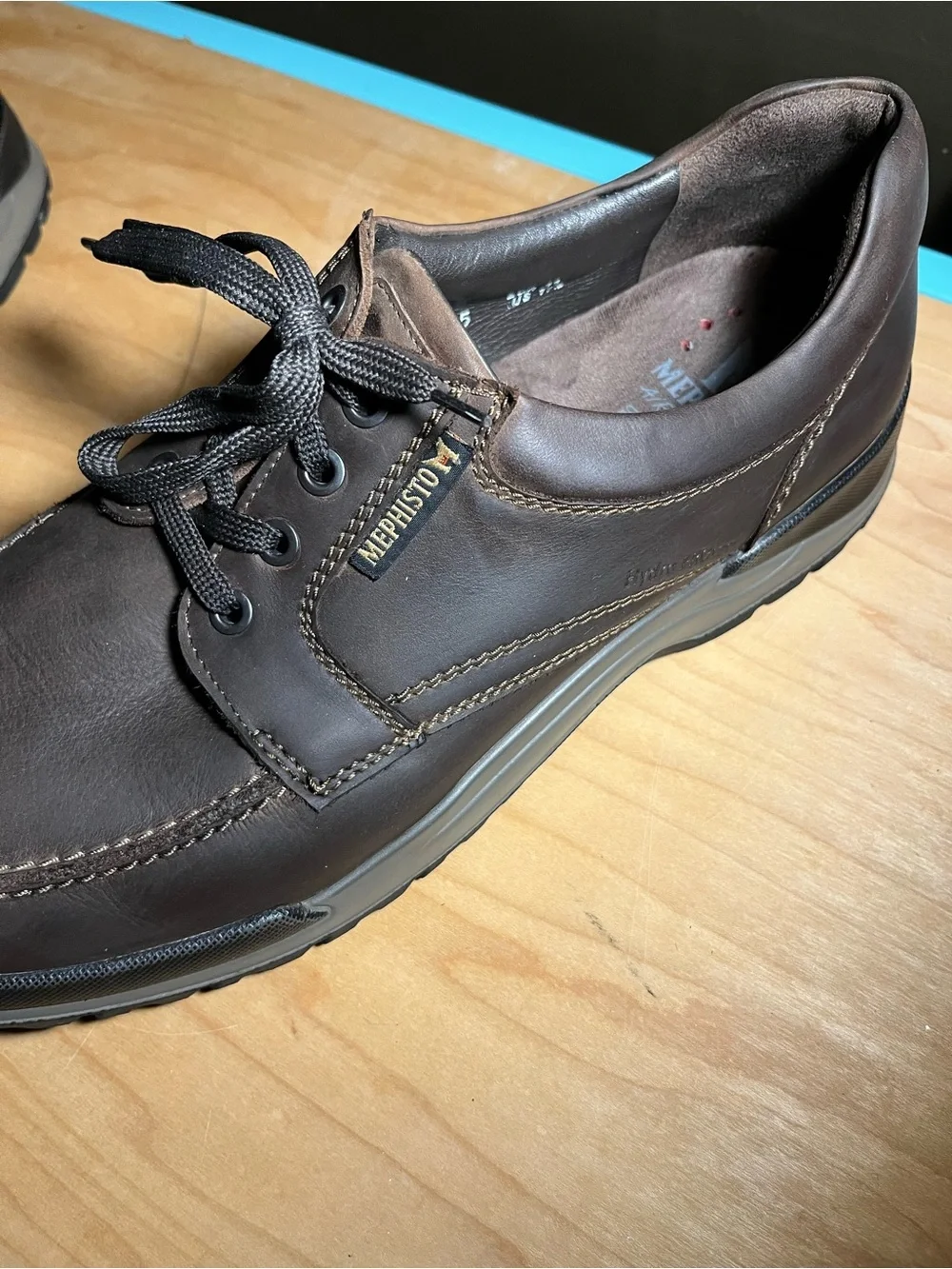 Mephisto Men's Brown Leather Lace-Up Casual Oxfords